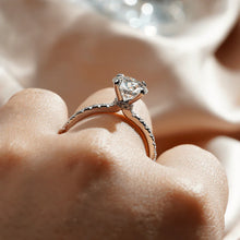 Load image into Gallery viewer, Pavé Engagement Ring with Hidden Halo