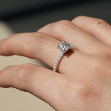 Load image into Gallery viewer, Round Cut Moissanite Ring with Pavé Setting