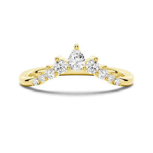 Crown Shape Moissanite Wedding Band