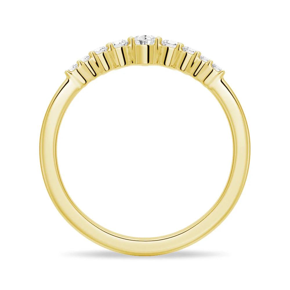 Crown Shape Moissanite Wedding Band – Elegant Eternity Ring