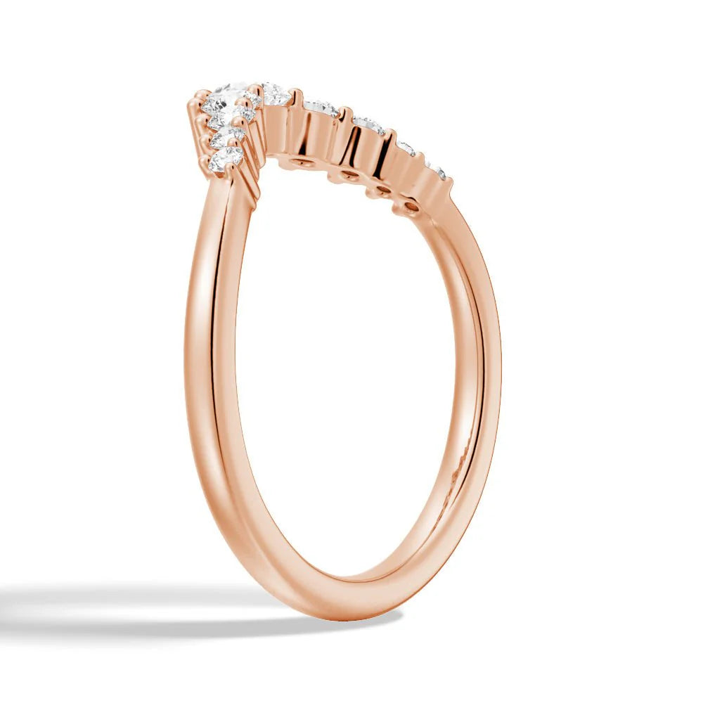 Crown Shape Moissanite Wedding Band – Elegant Eternity Ring