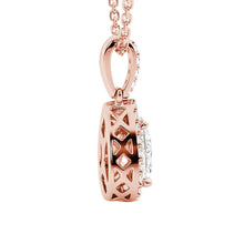 Load image into Gallery viewer, Pear Shape Moissanite Halo Necklace | Silver &amp; Gold Pendant