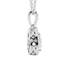 Load image into Gallery viewer, Pear Shape Moissanite Halo Necklace | Silver &amp; Gold Pendant