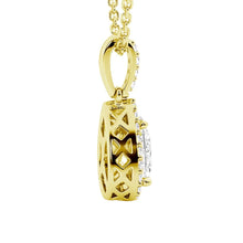 Load image into Gallery viewer, Pear Shape Moissanite Halo Necklace | Silver &amp; Gold Pendant