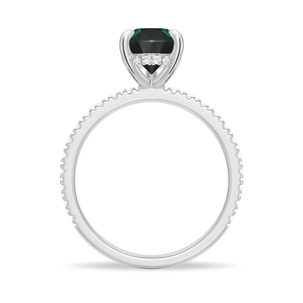Pear Shaped Green Moissanite Ring