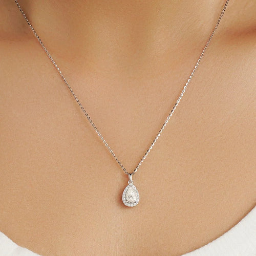 teardrop moissanite necklace  