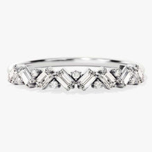 Load image into Gallery viewer, Petite Baguette and Round Moissanite Ring