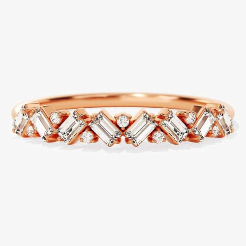 Dainty Moissanite Eternity Wedding Band