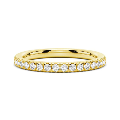 2mm French Pavé Moissanite Wedding Band in 14K Yellow Gold