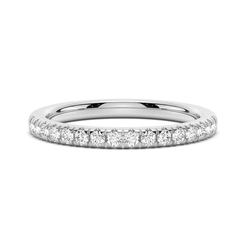 1.4mm Petite French Pavé Moissanite Wedding Band in 14K Gold
