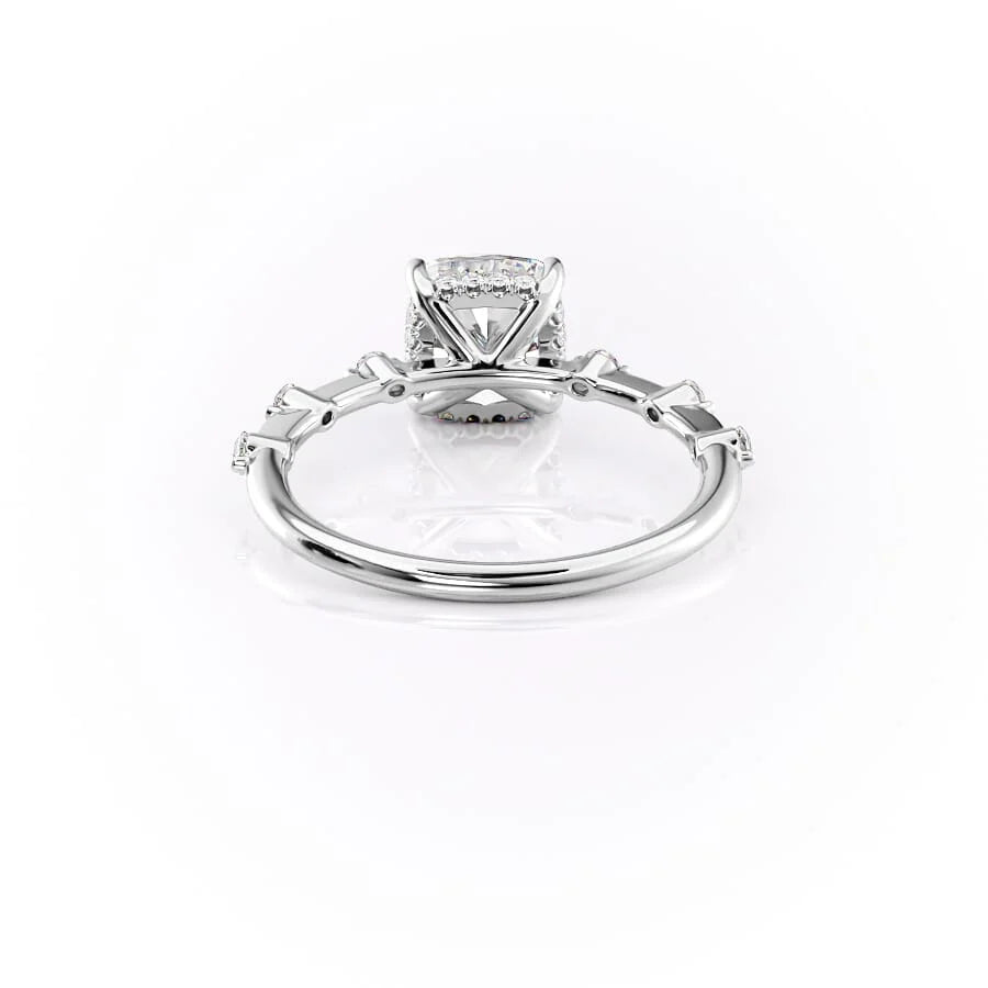 Closeup of Petite Cushion Cut Stone