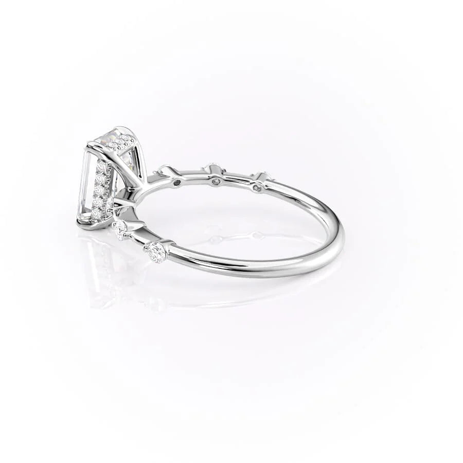 Delicate Emerald Cut Moissanite Design