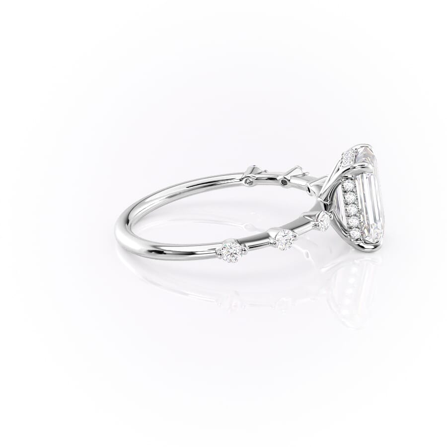 Platinum Emerald Cut Engagement Ring