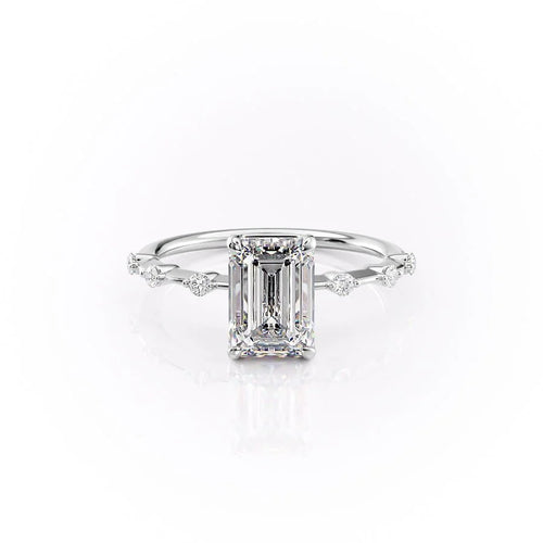 Petite Emerald Cut Moissanite Ring