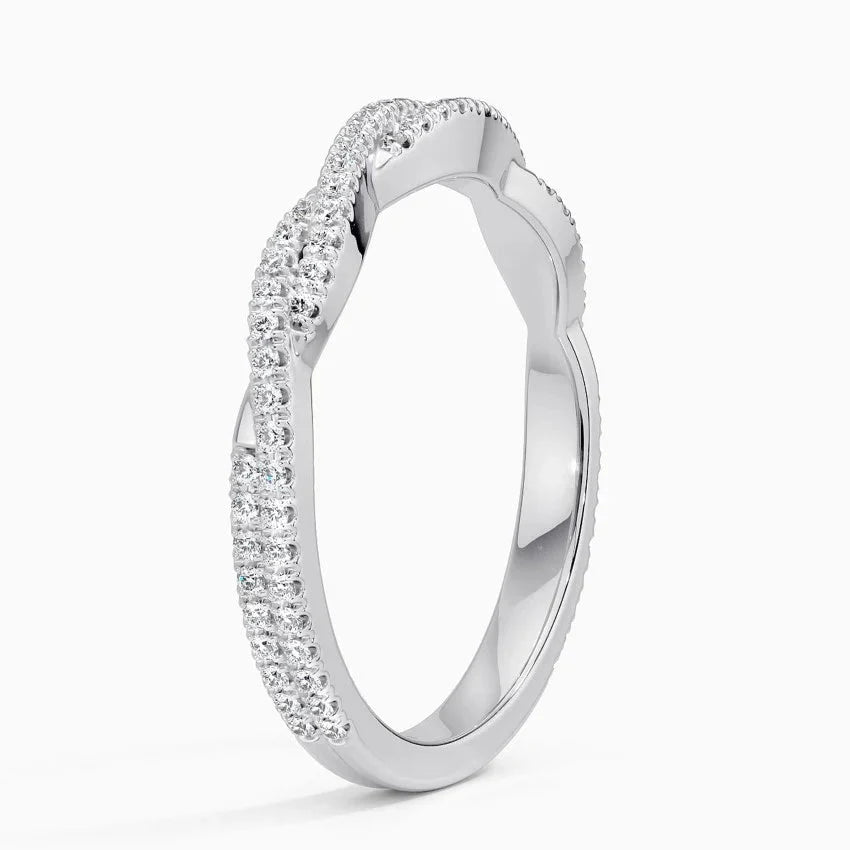 Stackable Moissanite Wedding Band Close-Up