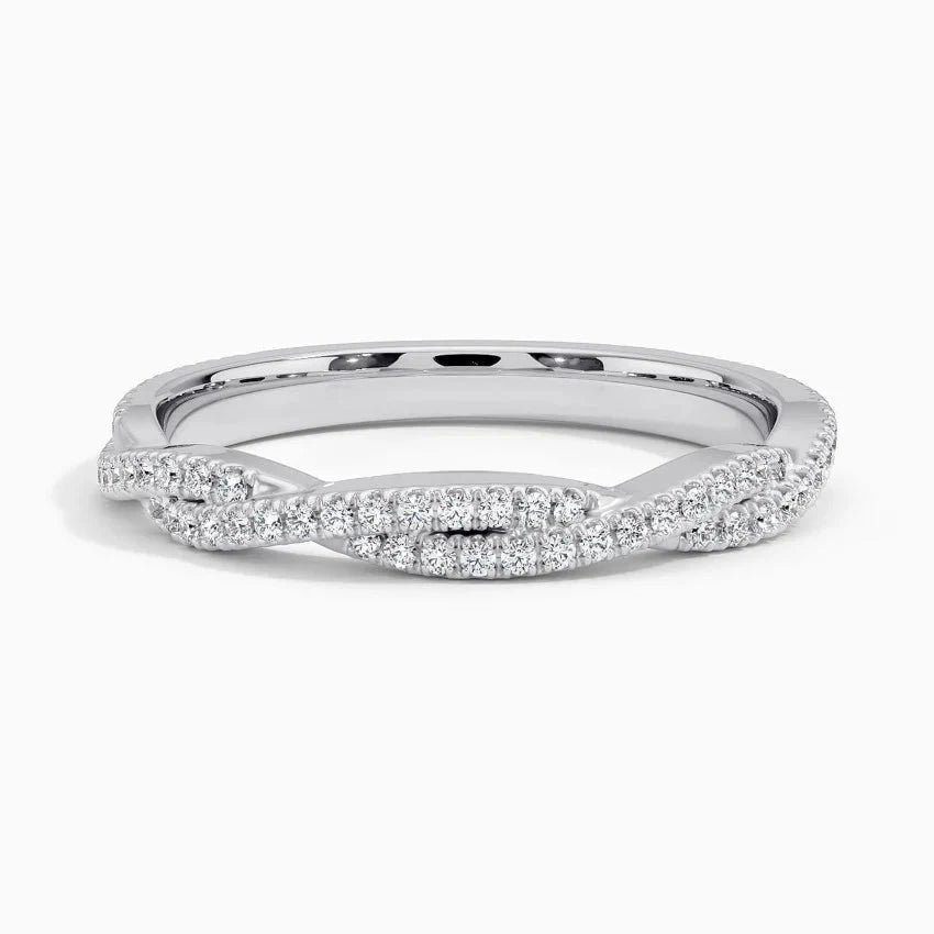 Delicate Twisting Moissanite Ring Detail