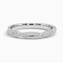 Load image into Gallery viewer, Delicate Twisting Moissanite Ring Detail