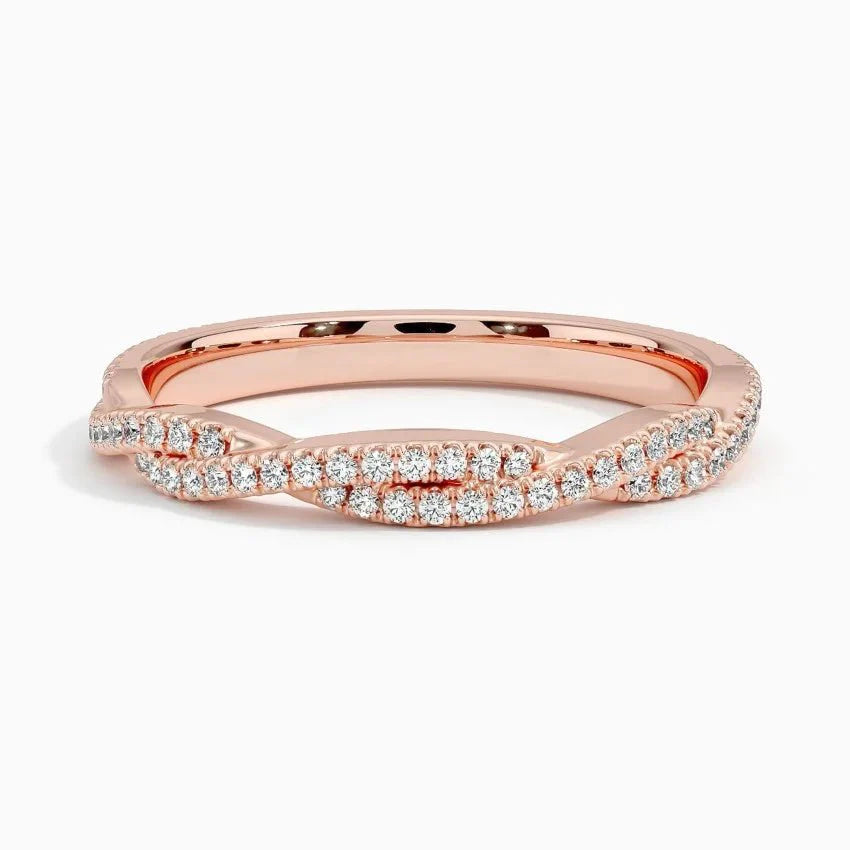 Petite Twisted Vine Moissanite Wedding Band