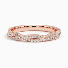 Load image into Gallery viewer, Petite Twisted Vine Moissanite Wedding Band