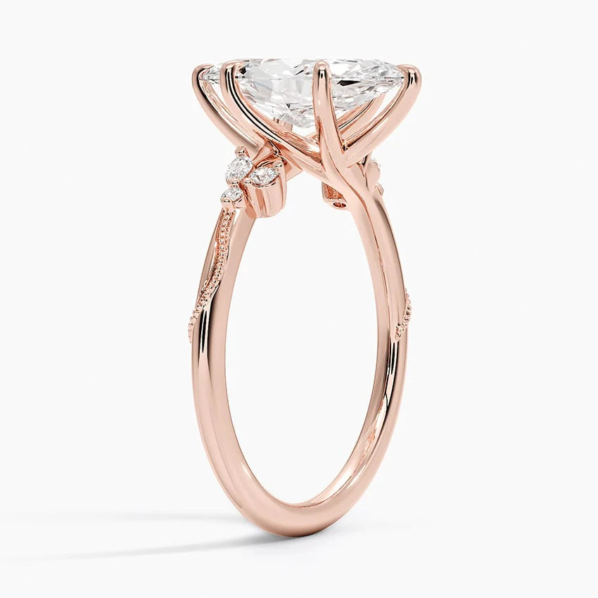 Marquise Moissanite Ring for Slim Fingers