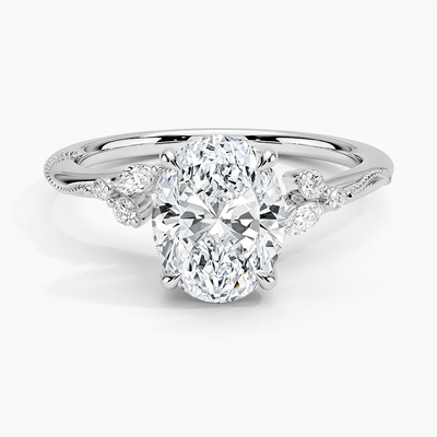 Petite Oval Moissanite Engagement Ring