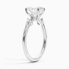 Load image into Gallery viewer, Side View of Oval Moissanite Engagement Ring