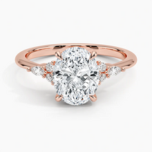 Load image into Gallery viewer, Oval Moissanite Ring with Side Accent Stones