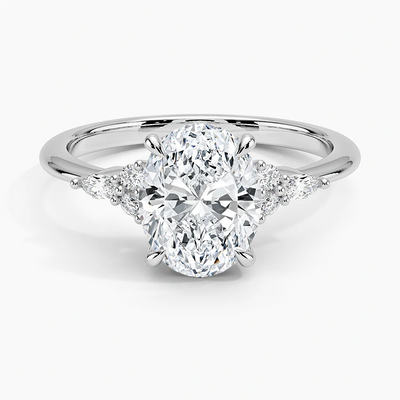 Petite Oval Moissanite Engagement Ring