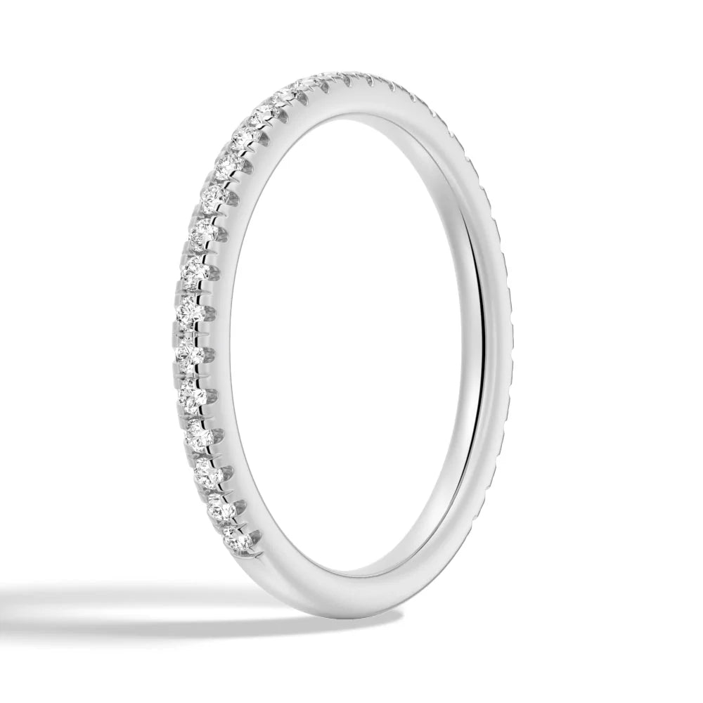 Slim Pavé Moissanite Band in Platinum