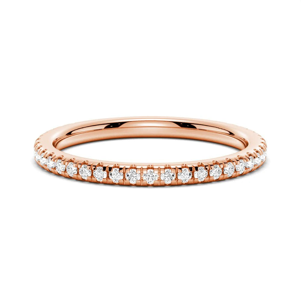 Petite Pavé Moissanite Band Closeup