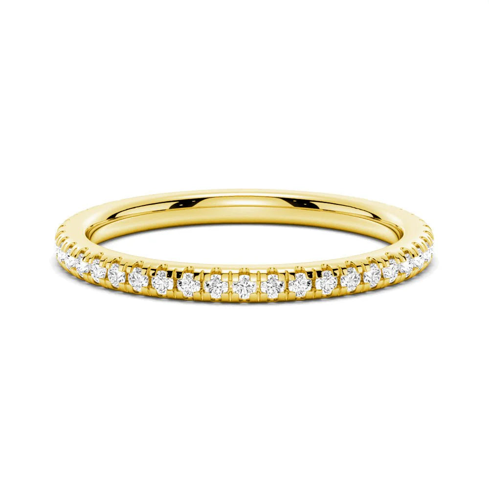 Delicate Pavé Moissanite Ring in Gold