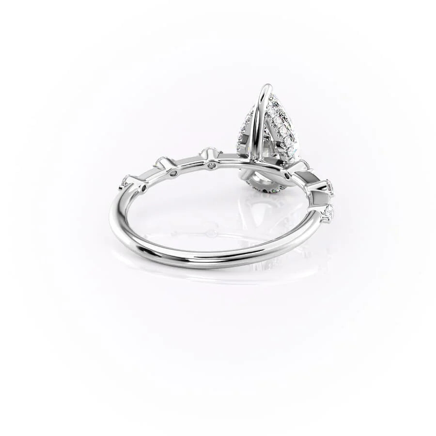 Close-Up of Hidden Halo Detail in Engagement Ring