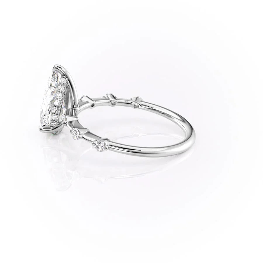 Petite Moissanite Engagement Ring in 14K Gold
