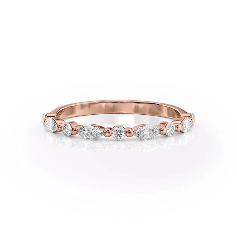 Bridal Band with Round and Marquise Cuts