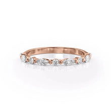 Load image into Gallery viewer, Bridal Band with Round and Marquise Cuts