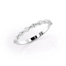 Load image into Gallery viewer, Petite Round and Marquise Moissanite Band – Elegant Wedding Ring