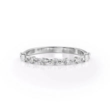 Load image into Gallery viewer, Round and Marquise Moissanite Wedding Band