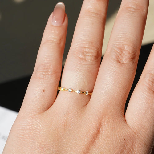 Dainty Eternity Ring with Moissanite