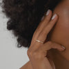 925 Silver Slim Moissanite Ring Side View