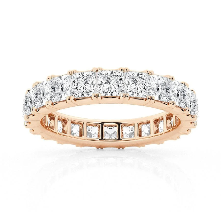 Full Eternity Ring with Princess Cut Moissanite Stones