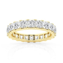 Load image into Gallery viewer, Princess Cut Moissanite Eternity Band 5CTW in Yellow Gold