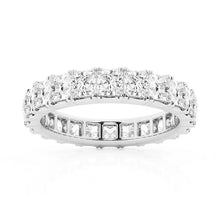 Load image into Gallery viewer, 925 Silver Princess Cut Moissanite Wedding Band Close-Up