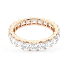 Load image into Gallery viewer, 5 Carat Princess Moissanite Eternity Band Stacked with Solitaire