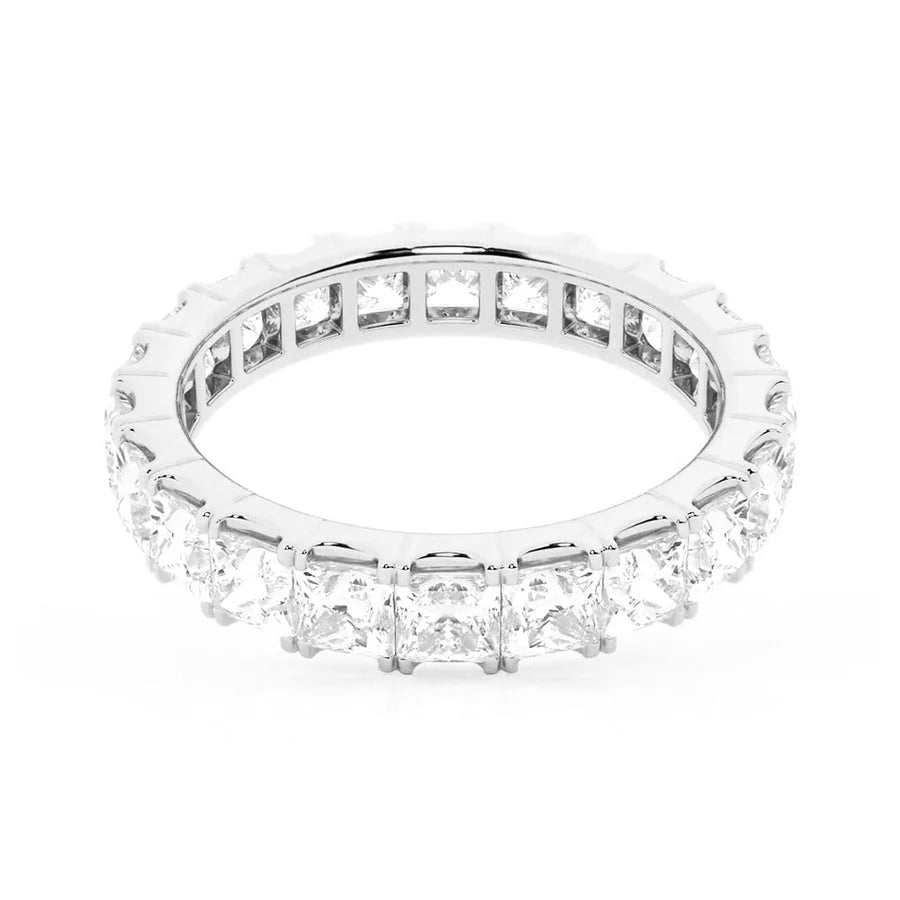 Side View of Bold Moissanite Eternity Ring in Platinum