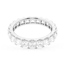 Load image into Gallery viewer, Side View of Bold Moissanite Eternity Ring in Platinum