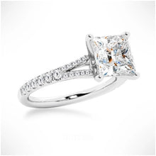 Load image into Gallery viewer, Unique Moissanite Engagement Ring in 18K Gold