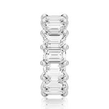Load image into Gallery viewer, Platinum Emerald Moissanite Eternity Ring