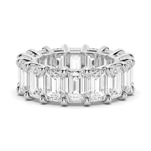 Load image into Gallery viewer, Prong Set Emerald Moissanite Eternity Band