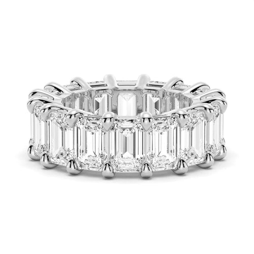 Prong Set Emerald Moissanite Eternity Band