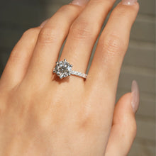 Load image into Gallery viewer, Round Moissanite Engagement Ring in Platinum